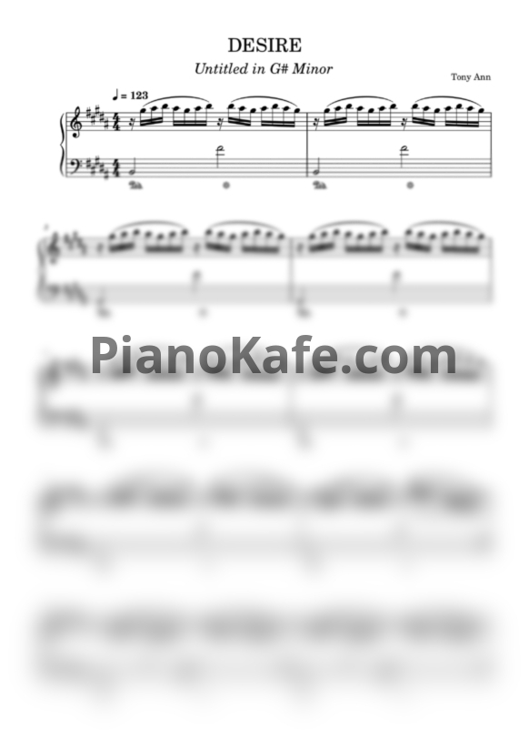 Ноты Tony Ann - Desire - PianoKafe.com