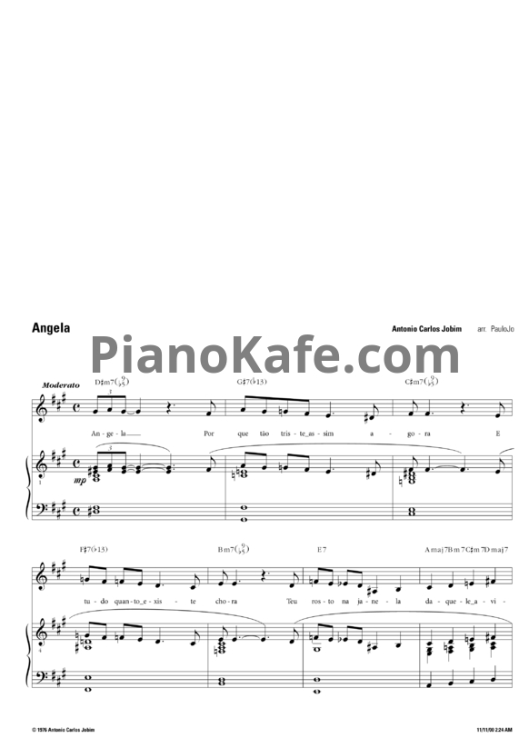 Ноты Antonio Carlos Jobim - Angela - PianoKafe.com