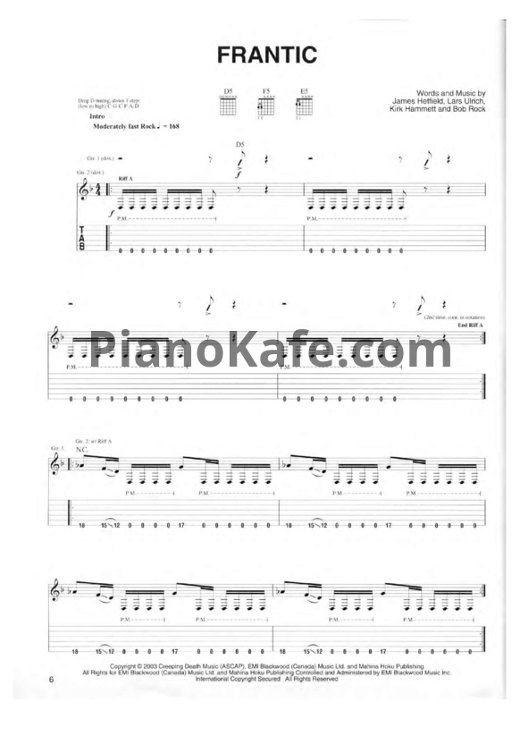 Ноты Metallica - St. Anger (Книга нот) - PianoKafe.com