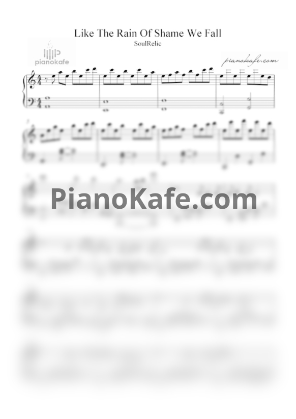 Ноты SoulRelic - Like the rain of shame we fall - PianoKafe.com