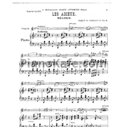 Ноты Пабло де Сарасате - Les adieux (Соч. 9) - предпросмотр