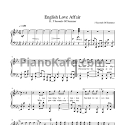 Ноты  Seconds of Summer -  English love affair - предпросмотр