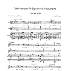 Ноты Альфред Шнитке - Три мадригала - предпросмотр