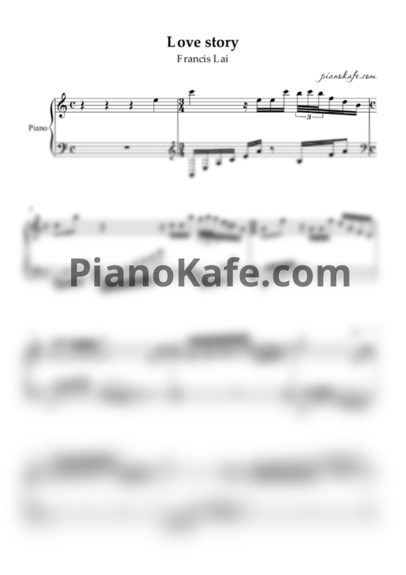 Ноты Francis Lai - Love story (Piano cover) - PianoKafe.com