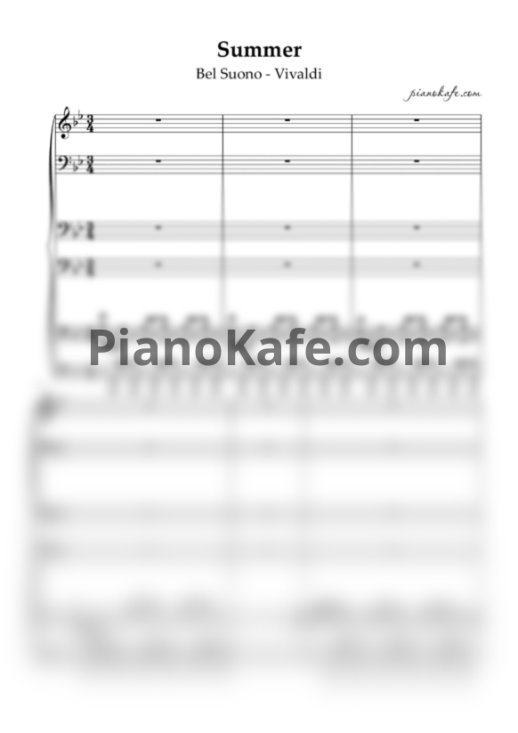Ноты Bel Suono - Vivaldi. Four seasons. Summer (для 3 фортепиано) - PianoKafe.com