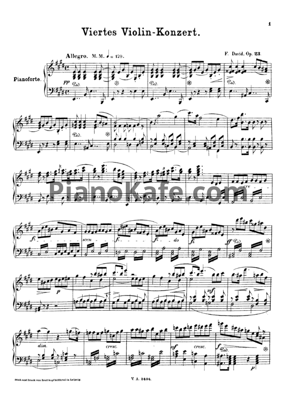 Ноты Ф. Давид - Концерт для скрипки №4 (Op. 23) - PianoKafe.com