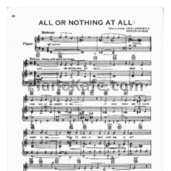 Ноты Frank Sinatra - All or nothing at all - предпросмотр
