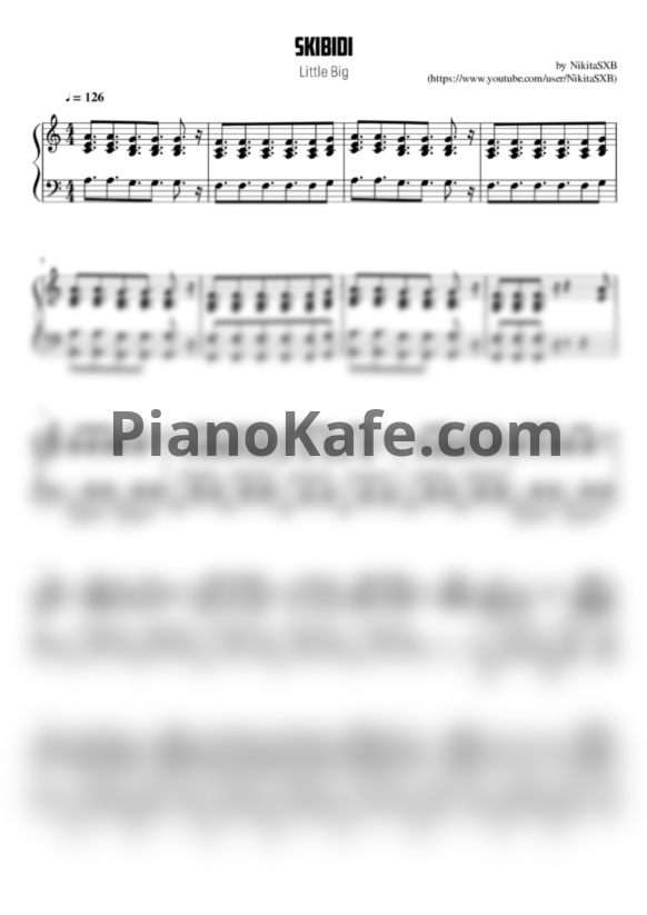 Ноты LITTLE BIG - SKIBIDI - PianoKafe.com