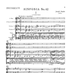 Ноты Йозеф Гайдн - Симфония №42 ре мажор (Партитура) - предпросмотр