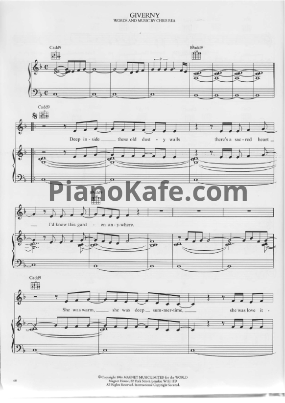 Ноты Chris Rea - Giverny - PianoKafe.com