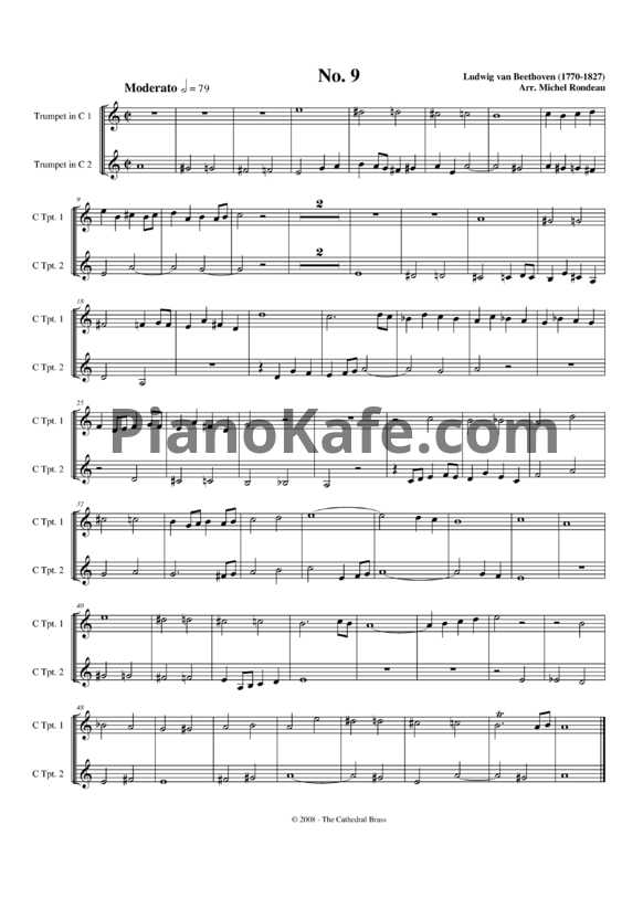 Ноты Л. В. Бетховен - Fifteen Fugues for Brass No.9 - PianoKafe.com