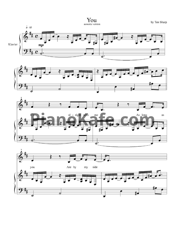 Ноты Ten Sharp - You - PianoKafe.com