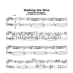 Ноты Imagine Dragons - Walking the wire - предпросмотр