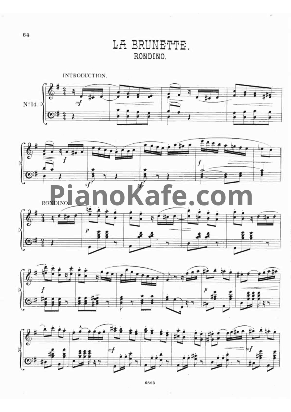 Ноты Герман Волленгаупт - Полька-рондино "Брюнетка" №14 - PianoKafe.com