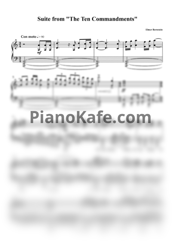 Ноты Elmer Bernstein - Suite from "The Ten Commandments" - PianoKafe.com