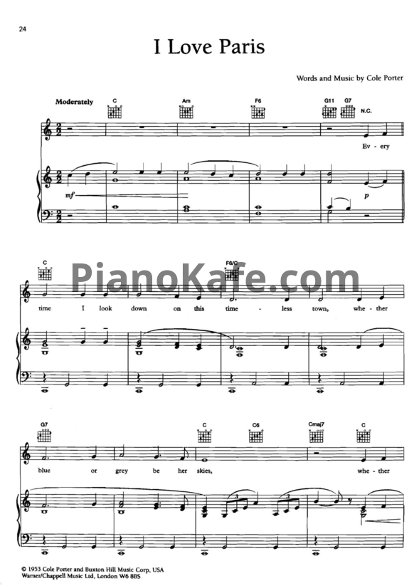 Ноты Ella Fitzgerald - I love Paris - PianoKafe.com