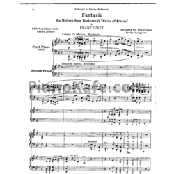 Ноты Ференц Лист - Фантазия на темы из "Афинских развалин" Л. Бетховена (для 2 фортепиано) - предпросмотр