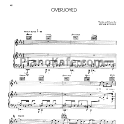 Ноты Stevie Wonder - Overjoyed - предпросмотр