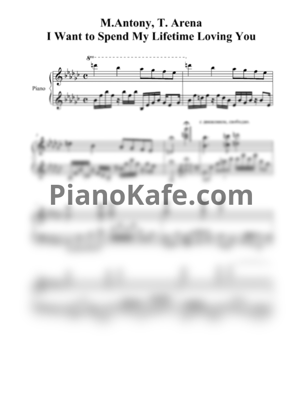 Ноты Marc Anthony, Tina Arena - I want to spend my lifetime loving you - PianoKafe.com