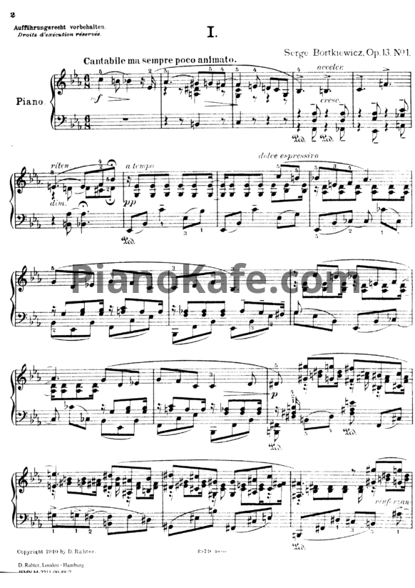 Ноты С. Борткевич - Шесть прелюдий (Op. 13) - PianoKafe.com