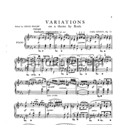 Ноты Карл Черни - Вариации на тему Роде (Op. 33) - предпросмотр
