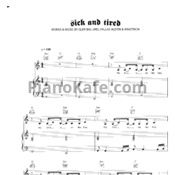 Ноты Anastacia - Sick and tired - предпросмотр