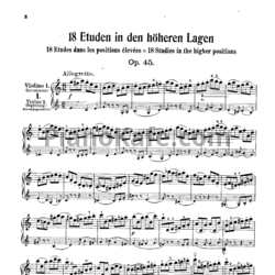 Ноты Ф. Давид - 18 этюдов для скрипки (Op. 45)