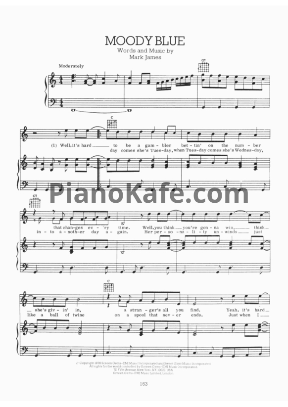 Ноты Elvis Presley - Moody blue - PianoKafe.com