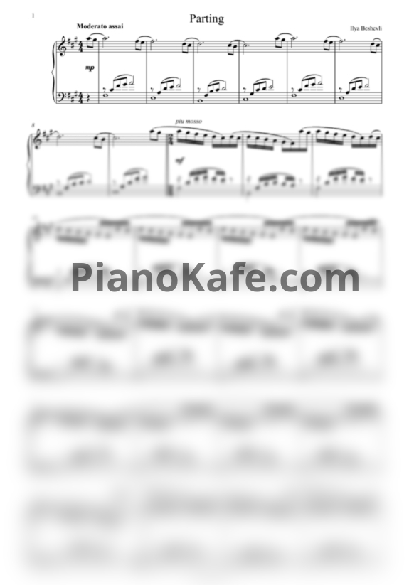 Ноты Ilya Beshevli - Parting - PianoKafe.com