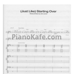 Ноты John Lennon - (Just like) Starting over (Партитура) - предпросмотр