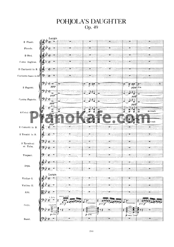 Ноты Ян Сибелиус - Симфоническая поэма "Дочь Похьолы" (Op. 49, партитура) - PianoKafe.com