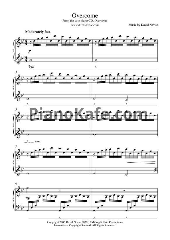 Ноты David Nevue - Overcome - PianoKafe.com