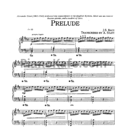 Ноты И. Бах - Прелюдия (Транскрипция А. Зилоти) - предпросмотр