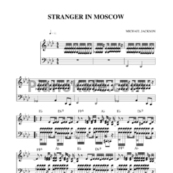 Ноты Michael Jackson - Stranger in Moscow - предпросмотр
