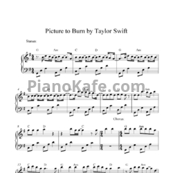 Ноты Taylor Swift - Picture to burn - предпросмотр