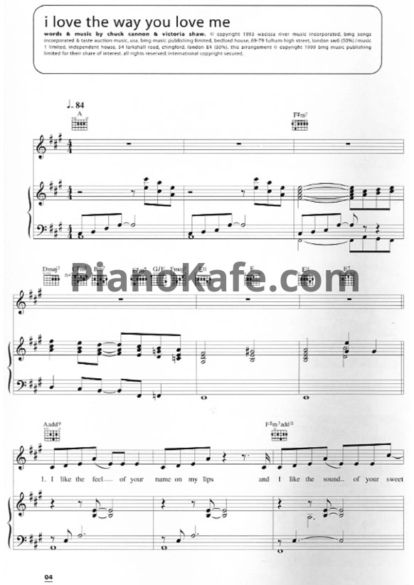 Ноты Boyzone - I love the way you love me - PianoKafe.com