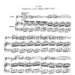 Ноты И. Бах - Соната №4 до минор (BWV 1017) - предпросмотр