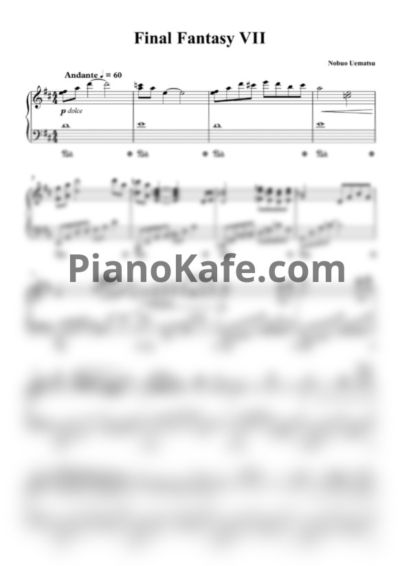 Ноты Nobuo Uematsu - Final Fantasy VII - PianoKafe.com