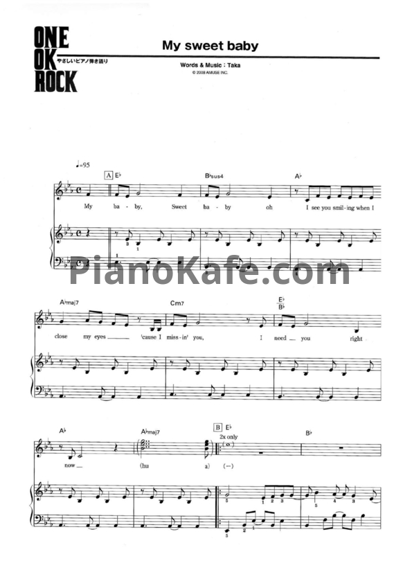 Ноты One OK Rock - My sweet baby (Версия 2) - PianoKafe.com