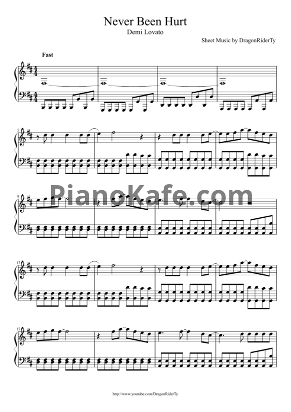 Ноты Demi Lovato - Never been hurt - PianoKafe.com