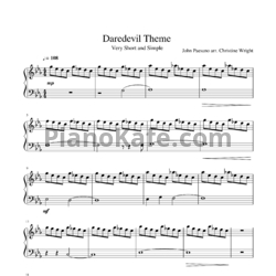 Ноты John Paesano - Daredevil main theme - предпросмотр