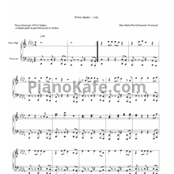 Ноты Britney Spears - Lucky - предпросмотр