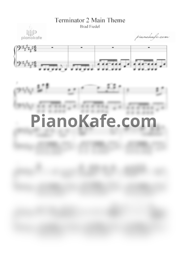 Ноты Brad Fiedel - Terminator 2 main theme (Версия 2) - PianoKafe.com