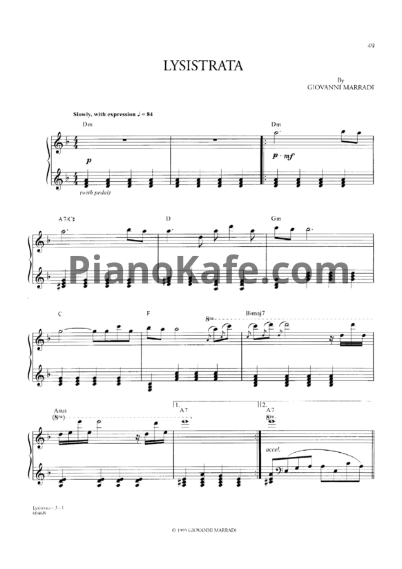 Ноты Giovanni Marradi - Lysistrata - PianoKafe.com