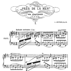 Ноты Антон Аренский - Pres de la mer.  6 эскизов для фортепиано (Op. 52) - предпросмотр