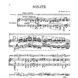 Ноты Фредерик Шопен - Соната для виолончели и фортепиано соль минор (Op. 65) - предпросмотр