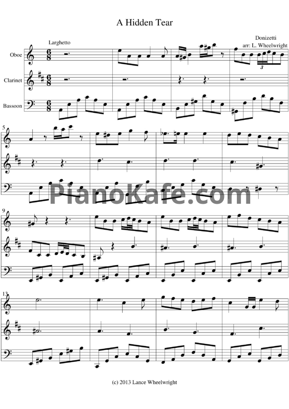 Ноты Gaetano Donizetti - A hidden tear - PianoKafe.com