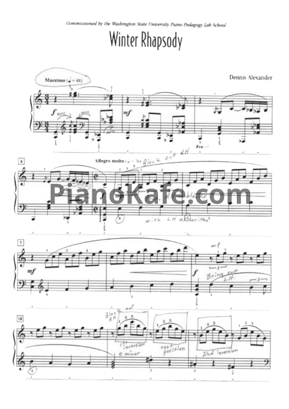 Ноты Dennis Alexander - Winter rhapsody - PianoKafe.com