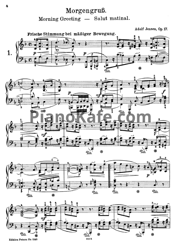 Ноты А. Йенсен - Сцены путешествия. 12 пьес для фортепиано (Op. 17) - PianoKafe.com