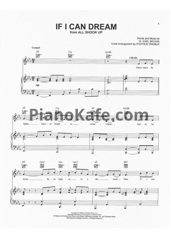 Ноты Elvis Presley - If I can dream - PianoKafe.com